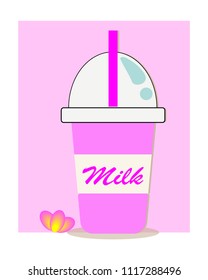 Cold milk, Pink Milk, Cold drink