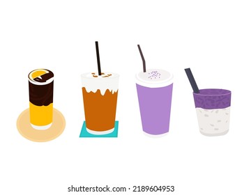 Té de leche fría con taro girando