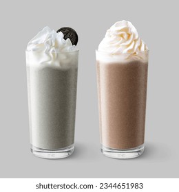 Cold milkshakes. Isolated vector illustration