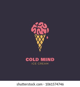 Cold mind logo design template. Vector illustration.