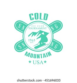 Cold Mointain Club Emblem Classic-Stil-Vektorlogo mit kalligrafischem Text auf weißem Hintergrund