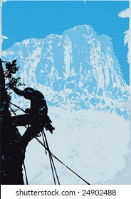 Cold Mountaineering Vector Grunge style
