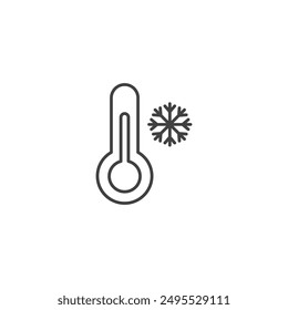 Cold outlined icon isolated on white background