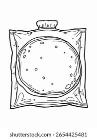 Cold pack línea de arte de la representación artística de contorno limpio