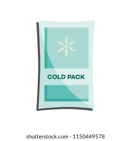 Cold pack with liquid or gel for first aid in case of injury or bruise isolated on white background. Flat vector illustration of necessary medical equipment for medicine chest.