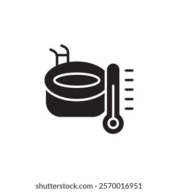 Cold plunge icon black and white vector outline sign