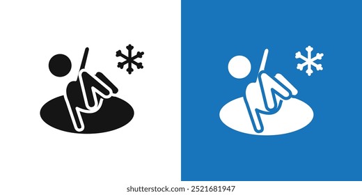 Cold plunge icon Flat vector set outline