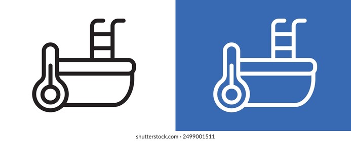 Cold plunge icon logo sign set vector outline