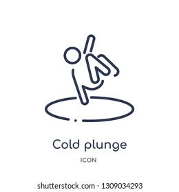 cold plunge icon from sauna outline collection. Thin line cold plunge icon isolated on white background.