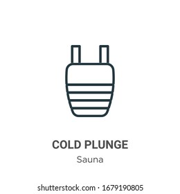 Cold plunge outline vector icon. Thin line black cold plunge icon, flat vector simple element illustration from editable sauna concept isolated stroke on white background