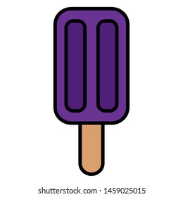 cold popsicle ice cream on white background vector illustration