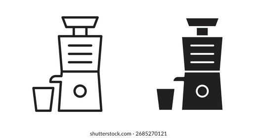 Cold pressed juicer icon art in black and white