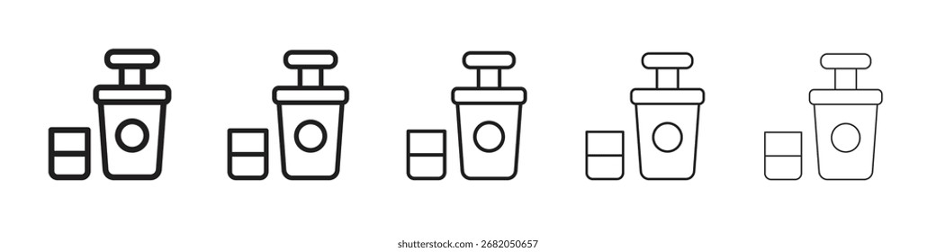 Colección de símbolo de diseño de icono de exprimidor prensado en frío para Diseño gráfico. EPS 10
