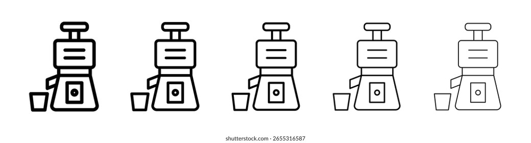 Icono de exprimidor prensado en frío lleno de concepto de letrero plano para el Diseño web.