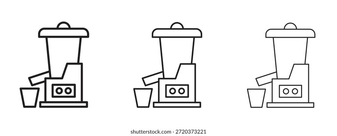 Icono de exprimidor prensado en frío. Ilustración vectorial de estilo minimalista dibujado a mano
