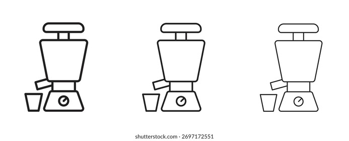 Kalt gepresste Juicer Symbol linear Stil Zeichen für mobiles Konzept und Web-Design.