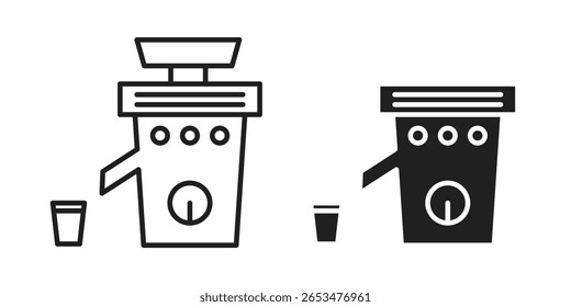 Cold pressed juicer icon, outline vector sign, linear and solid style pictogram isolated on white.