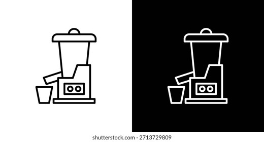 Icono de exprimidor prensado en frío, signo de Vector de contorno, Descarga de diseño de logotipo