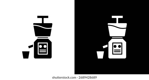 Ilustración simple del icono del exprimidor prensado en frío en diseño plano