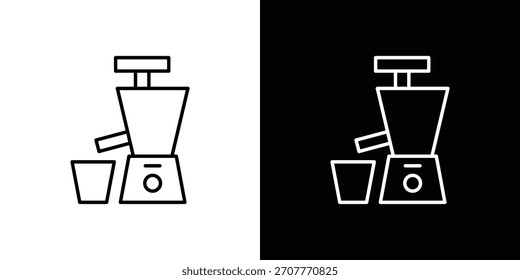 Icono de exprimidor prensado en frío. línea delgada para Web y móvil, estilo minimalista moderno