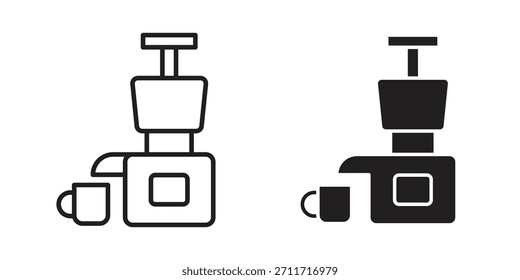 Cold pressed juicer icon in Thin linear and flat style. sign and symbol set