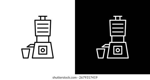 Cold pressed juicer icon vector symbols pack in black and white lines
