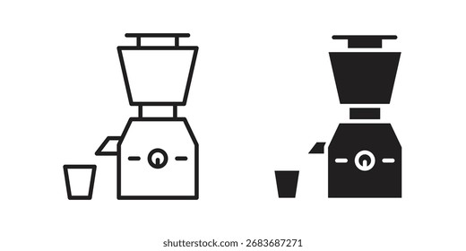 Icono de exprimidor prensado en frío. Vector plano y símbolos de línea. Gráficos de Vector.