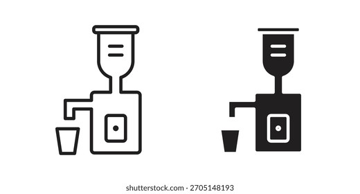 Icono de exprimidor prensado en frío Vector de diseños modernos planos y de carrera