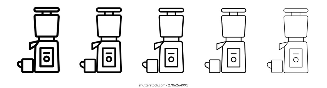 Colección de Vector de Web de icono de exprimidor prensado en frío en trazos negros
