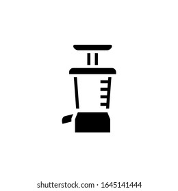 Cold pressed juicer vector icon in black flat shape design isolated on white background