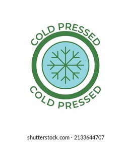 Cold pressed  Label  icon in color icon, isolated on white background 