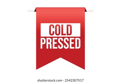 Cold Pressed red vector banner illustration isolated on white background