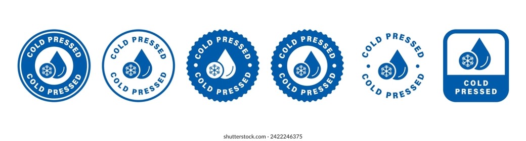 Cold Pressed - Vector labels for food product packaging.