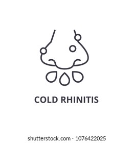 cold rhinitis thin line icon, sign, symbol, illustation, linear concept, vector 