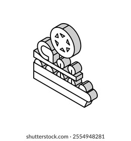 cold rolling steel production isometric icon vector. cold rolling steel production sign. isolated symbol illustration