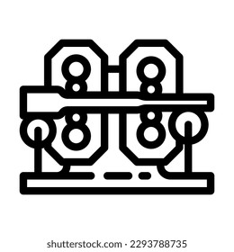 cold rolling steel production line icon vector. cold rolling steel production sign. isolated contour symbol black illustration