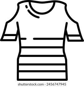 Cold Shoulder Top outline icon vector illustration