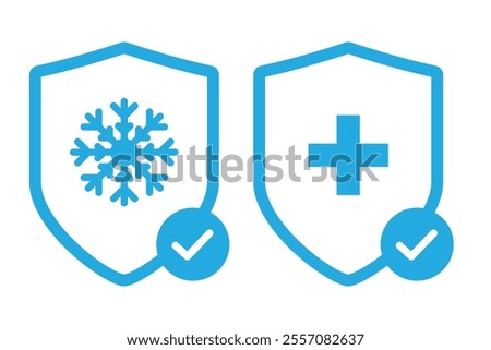 cold skin protection shield cross ice snowflake freezing 