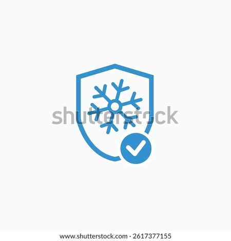 Cold skin protection shield icon	