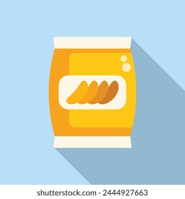 Cold snack pack icon flat vector. Chips package. Product food fast crisp