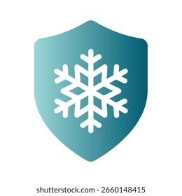 Etiqueta de Vector resistente al frío y a la nieve y de protección. Escudo anticongelante o anticongelante e icono de pegatina de copo de nieve.