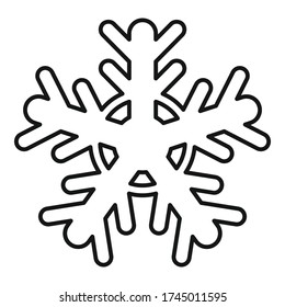 Cold snowflake icon. Outline cold snowflake vector icon for web design isolated on white background