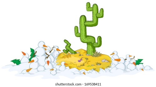 Cold snowy weather theme cartoon, vector, isolated 
