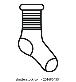 Cold sock icon outline vector. Wool sock. Cotton fashion item