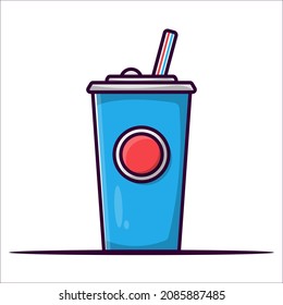 Cold Soda Drink with a Straw