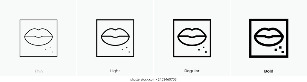 cold sore icon. Thin, Light Regular And Bold style design isolated on white background