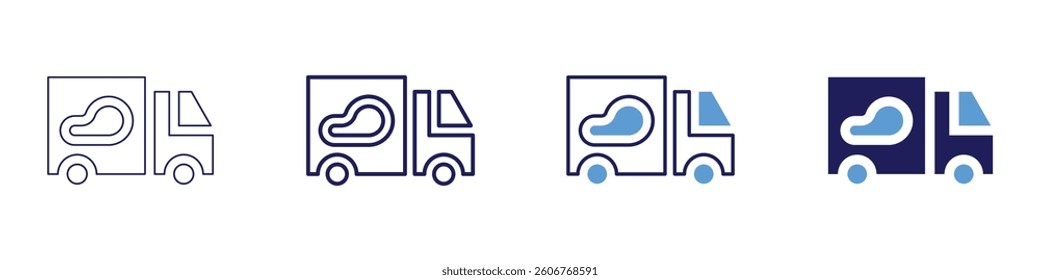 Cold storage delivery icon in 4 different styles. Thin Line, Line, Bold Line, Duotone. Duotone style. Editable stroke.