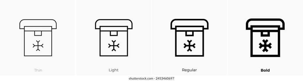 cold storage icon. Thin, Light Regular And Bold style design isolated on white background