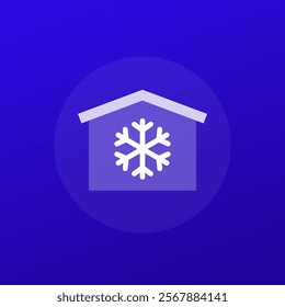 cold storage icon, transparent design