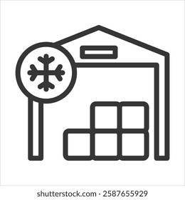 Cold Storage Outline Icon Vector Illustration